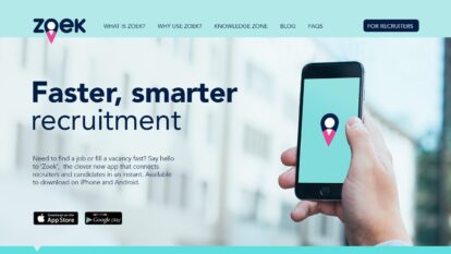 Website design and development for Zoek recruitment brand